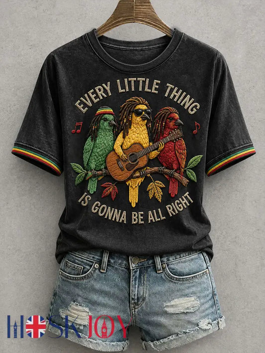 Women’s Every Little Thing Is Gonna Be All Right T-Shirt - Black / S