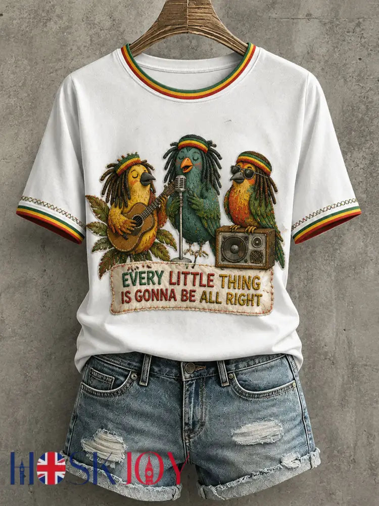 Women’s Every Little Thing Is Gonna Be All Right T-Shirt - White / S