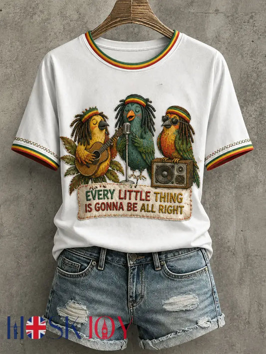 Women’s Every Little Thing Is Gonna Be All Right T-Shirt - White / S