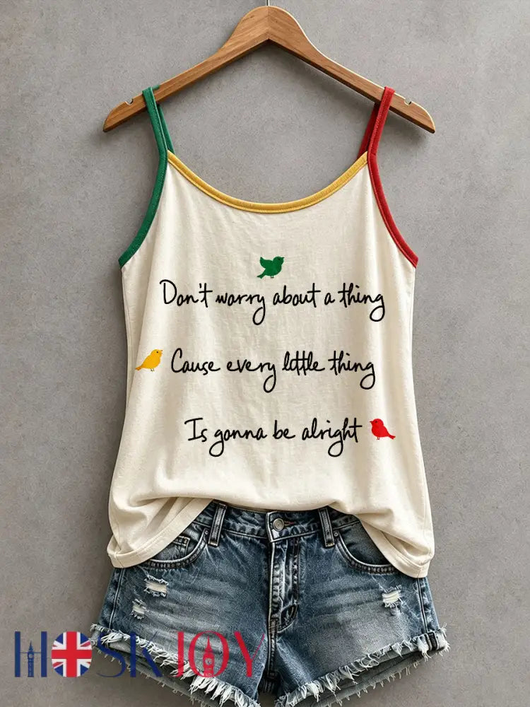 Women’s Every Little Thing Is Gonna Be All Right Tank Top - Apricot / S