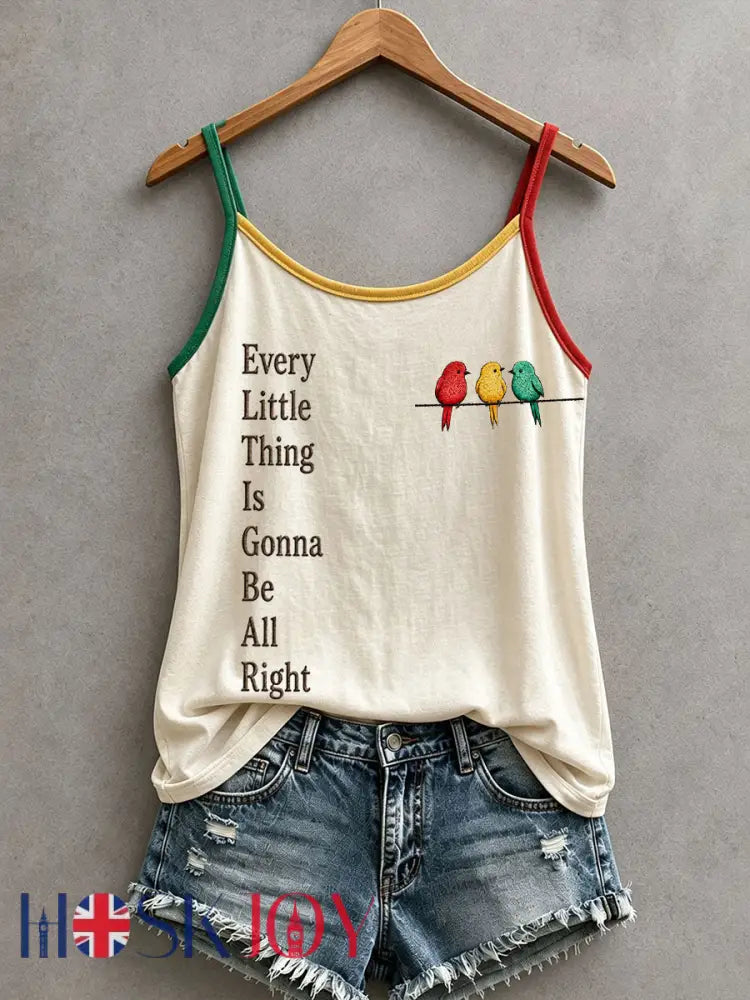 Women’s Every Little Thing Is Gonna Be All Right Tank Top - Apricot / S