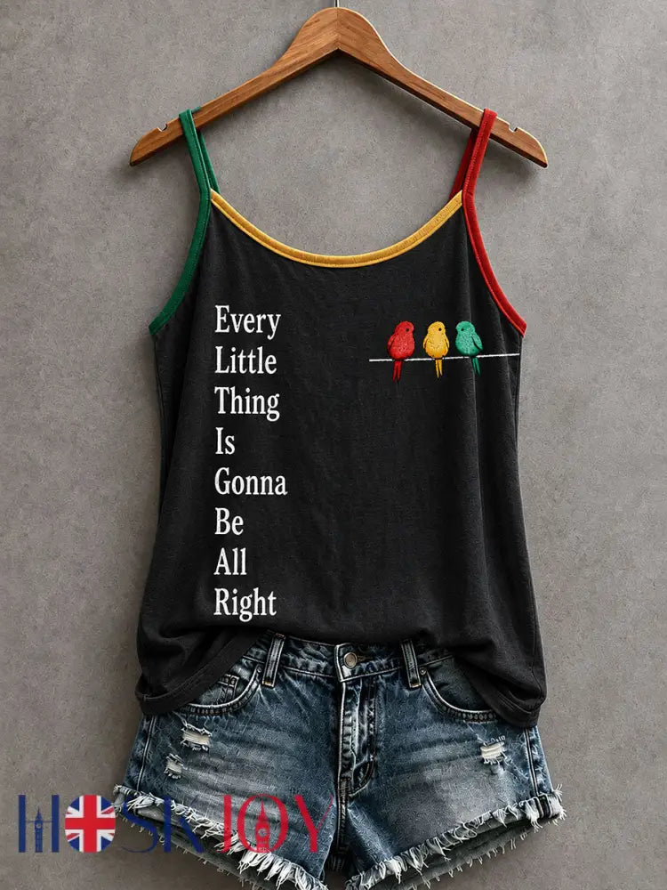 Women’s Every Little Thing Is Gonna Be All Right Tank Top - Black / S