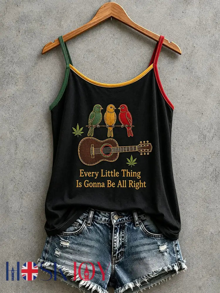 Women’s Every Little Thing Is Gonna Be All Right Tank Top - Black / S