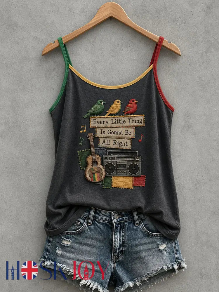 Women’s Every Little Thing Is Gonna Be All Right Tank Top - Black / S