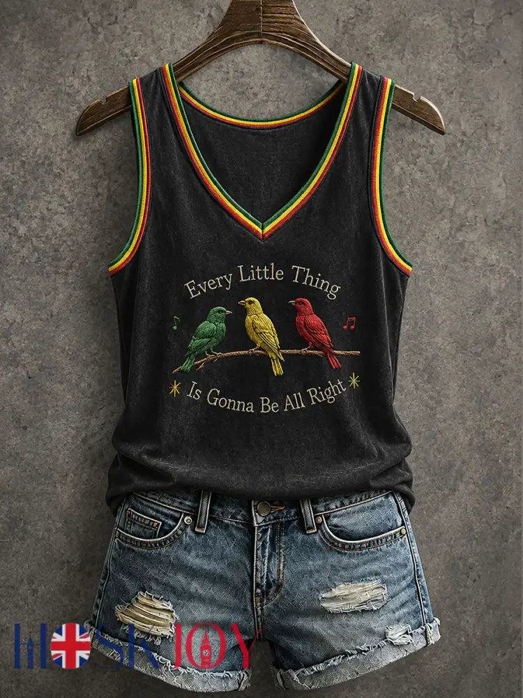 Women’s Every Little Thing Is Gonna Be All Right Tank Top - Black / S