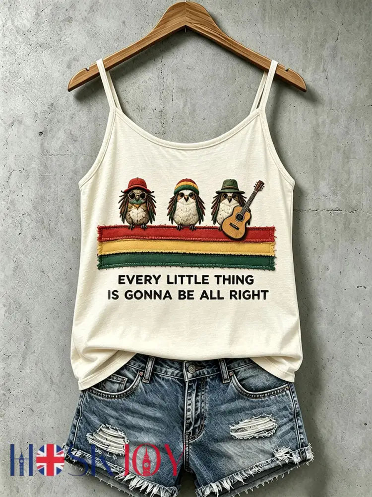Women’s Every Little Thing Is Gonna Be All Right Tank Top - Creamy-White / S