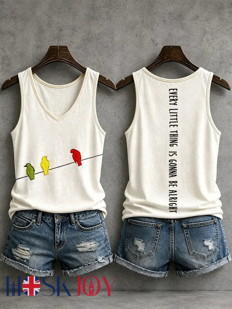 Women’s Every Little Thing Is Gonna Be All Right Tank Top - Creamy-White / S