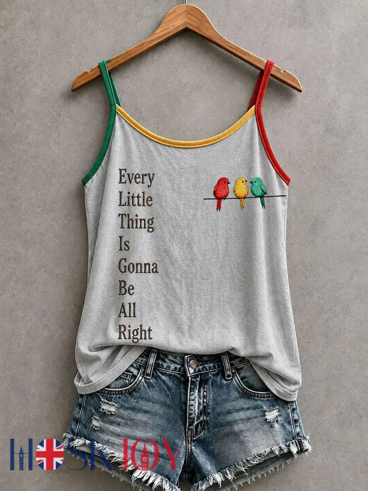 Women’s Every Little Thing Is Gonna Be All Right Tank Top - Gray / S