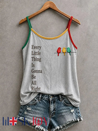 Women’s Every Little Thing Is Gonna Be All Right Tank Top - Gray / S