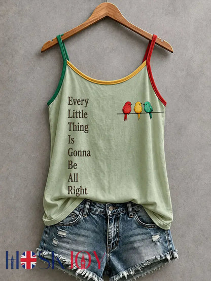 Women’s Every Little Thing Is Gonna Be All Right Tank Top - Green / S
