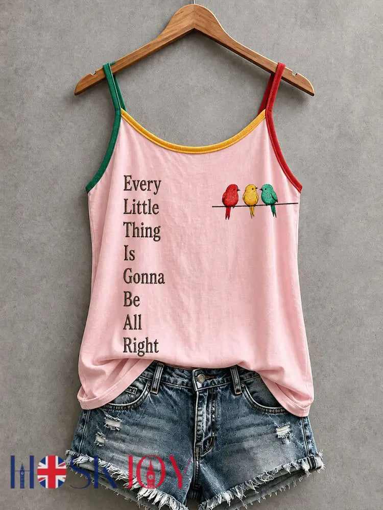 Women’s Every Little Thing Is Gonna Be All Right Tank Top - Pink / S
