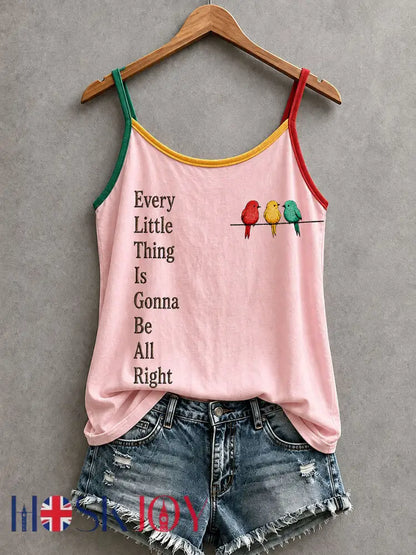 Women’s Every Little Thing Is Gonna Be All Right Tank Top - Pink / S