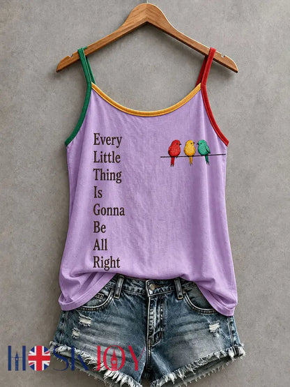 Women’s Every Little Thing Is Gonna Be All Right Tank Top - Purple / S