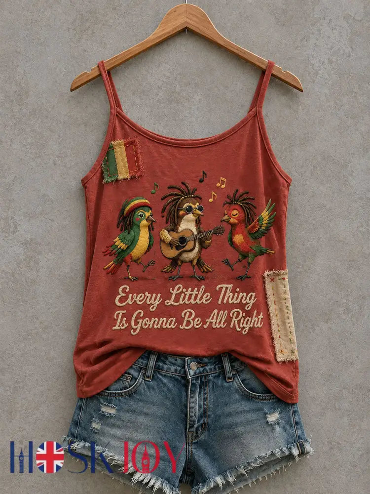 Women’s Every Little Thing Is Gonna Be All Right Tank Top - Red / S