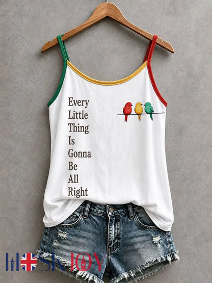 Women’s Every Little Thing Is Gonna Be All Right Tank Top - White / S