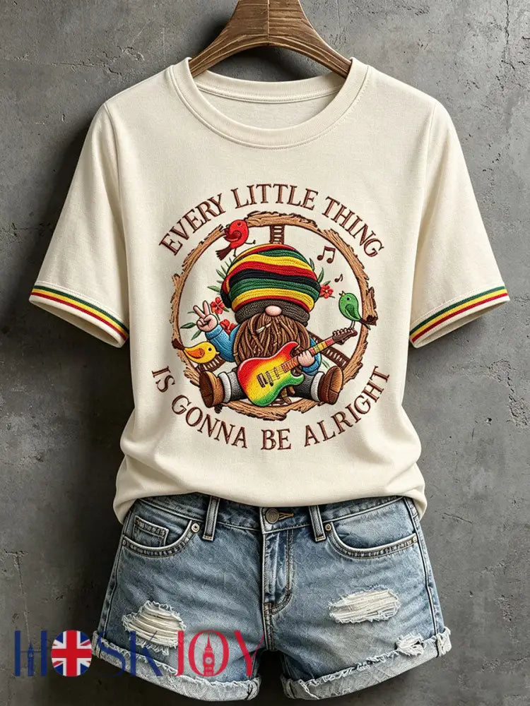 Women’s Every Little Thing Is Gonna Be Alright T-Shirt - Apricot / S