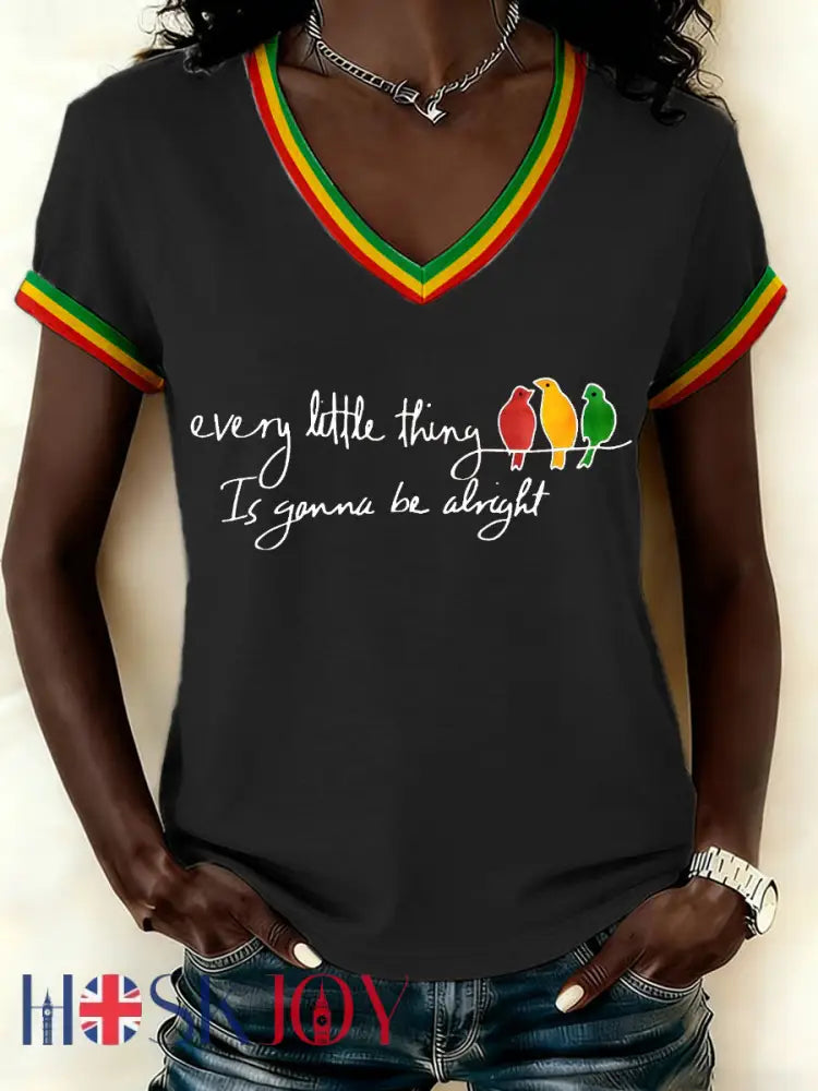 Women’s ’Every Little Thing Is Gonna Be Alright’ T-Shirt - Black / S