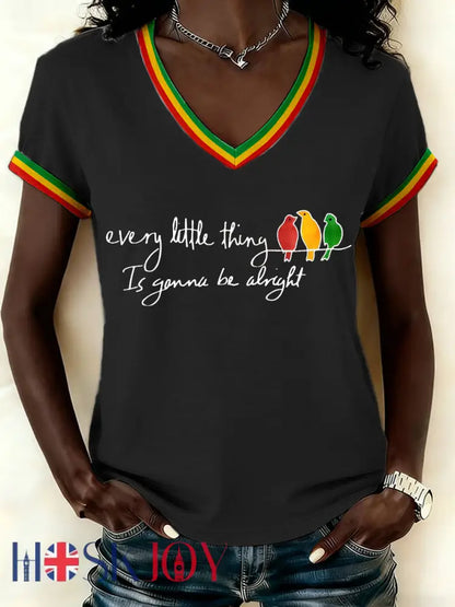 Women’s ’Every Little Thing Is Gonna Be Alright’ T-Shirt - Black / S