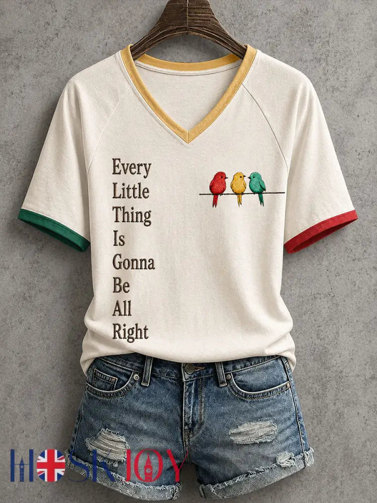 Women’s Every Little Thing Is Gonna Be Alright T-Shirt - Creamy-White / S