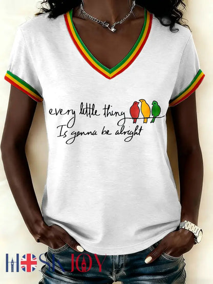 Women’s ’Every Little Thing Is Gonna Be Alright’ T-Shirt - White / S