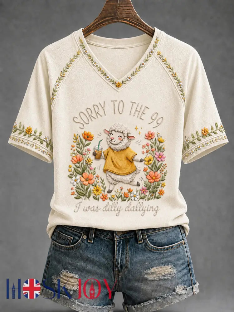Women’s Funny Christian I Was Dilly Dallying Short Sleeve T-shirt - Apricot / S