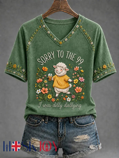 Women’s Funny Christian I Was Dilly Dallying Short Sleeve T-shirt - Green / S