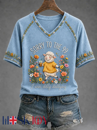 Women’s Funny Christian I Was Dilly Dallying Short Sleeve T-shirt - Light Blue / S
