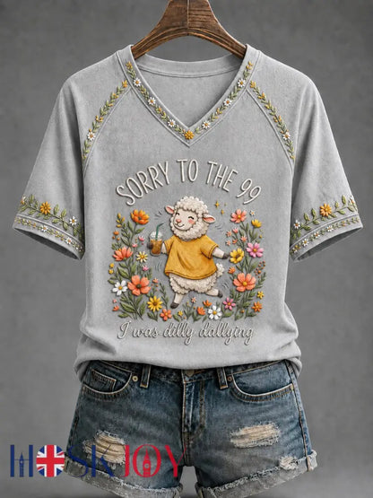 Women’s Funny Christian I Was Dilly Dallying Short Sleeve T-shirt - Light Gray / S