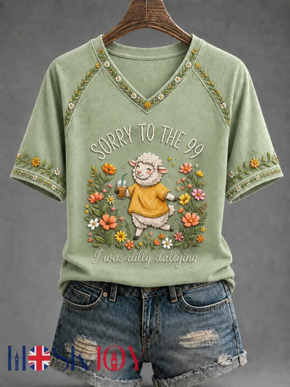Women’s Funny Christian I Was Dilly Dallying Short Sleeve T-shirt - Light Green / S