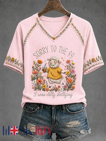 Women’s Funny Christian I Was Dilly Dallying Short Sleeve T-shirt - Light Pink / S