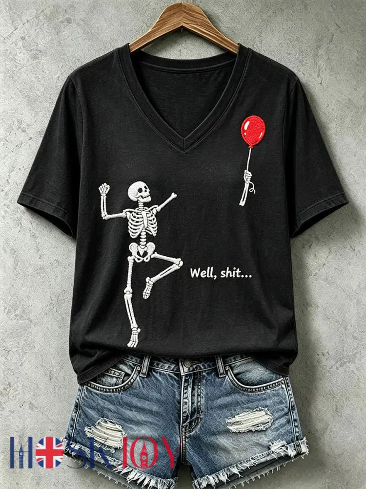 Women’s Funny Skull T-Shirt - Black / S