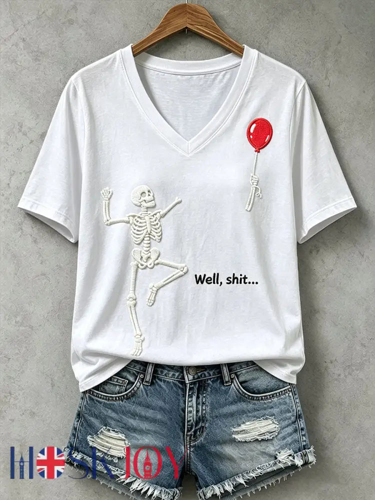 Women’s Funny Skull T-Shirt - White / S