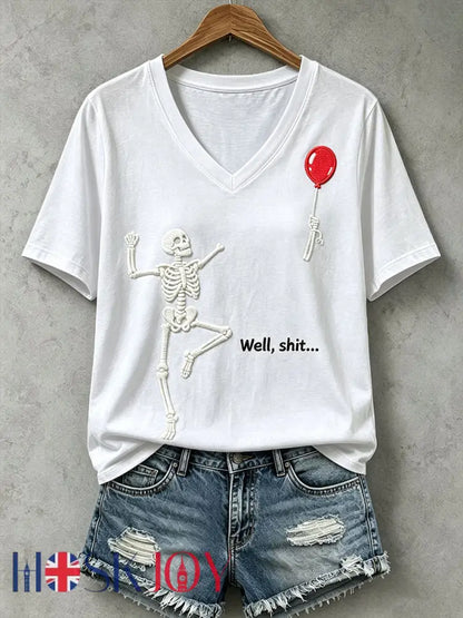 Women’s Funny Skull T-Shirt - White / S