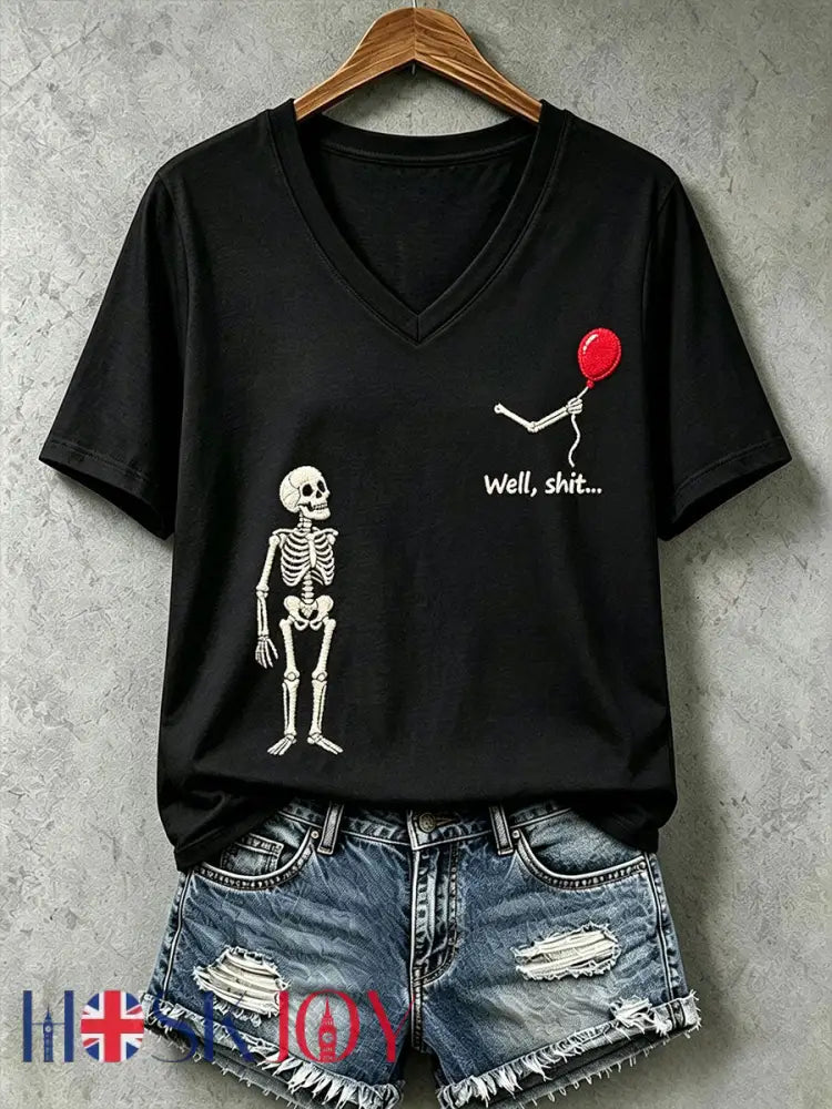 Women’s Gothic Skull T-Shirt - Black / S