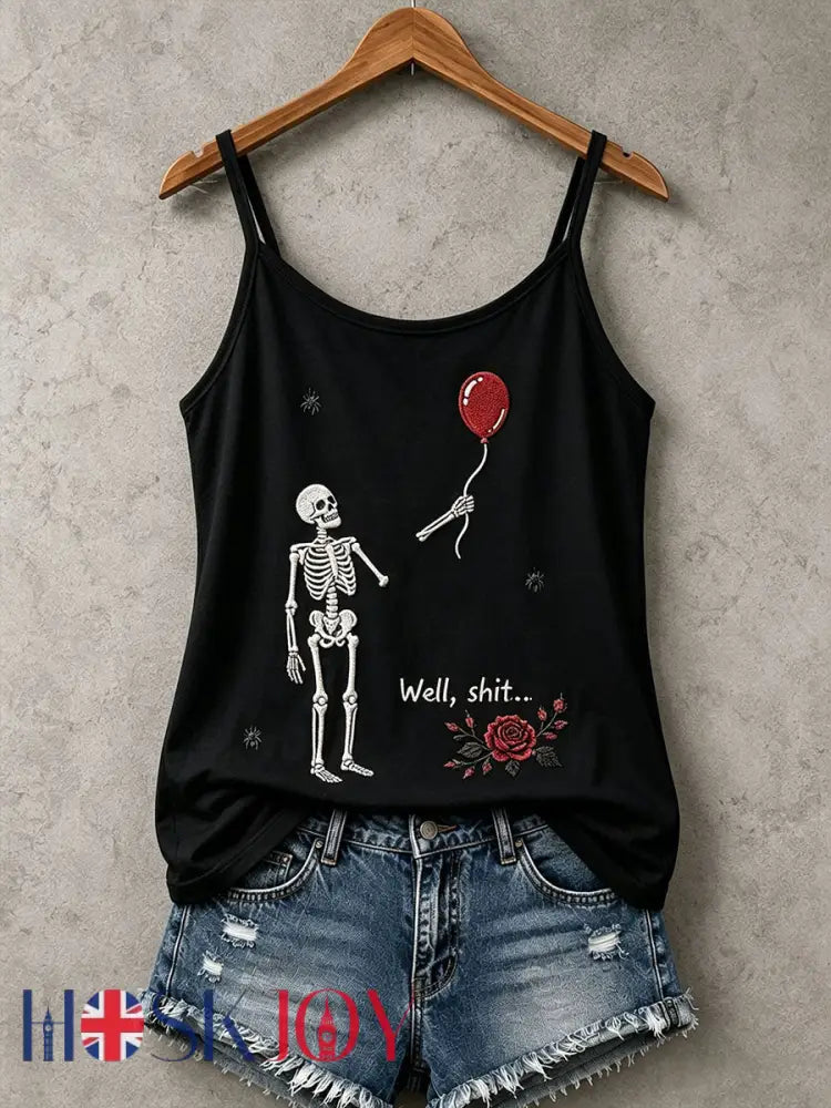 Women’s Gothic Skull Tank Top - Black / S