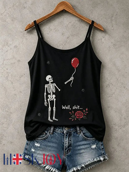 Women’s Gothic Skull Tank Top - Black / S