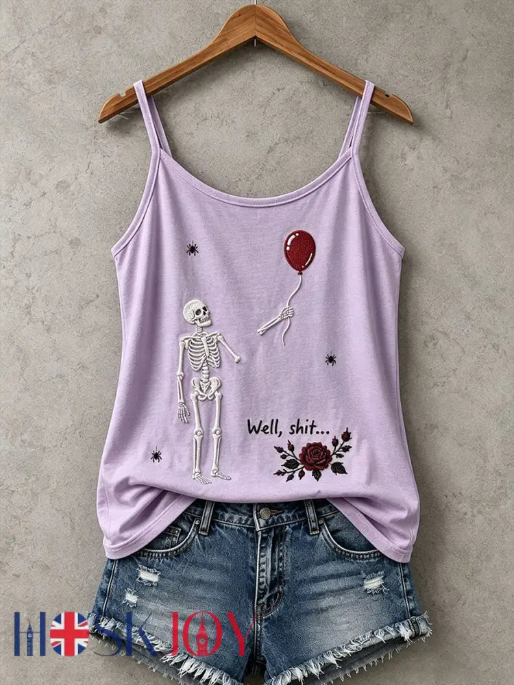 Women’s Gothic Skull Tank Top - Purple / S