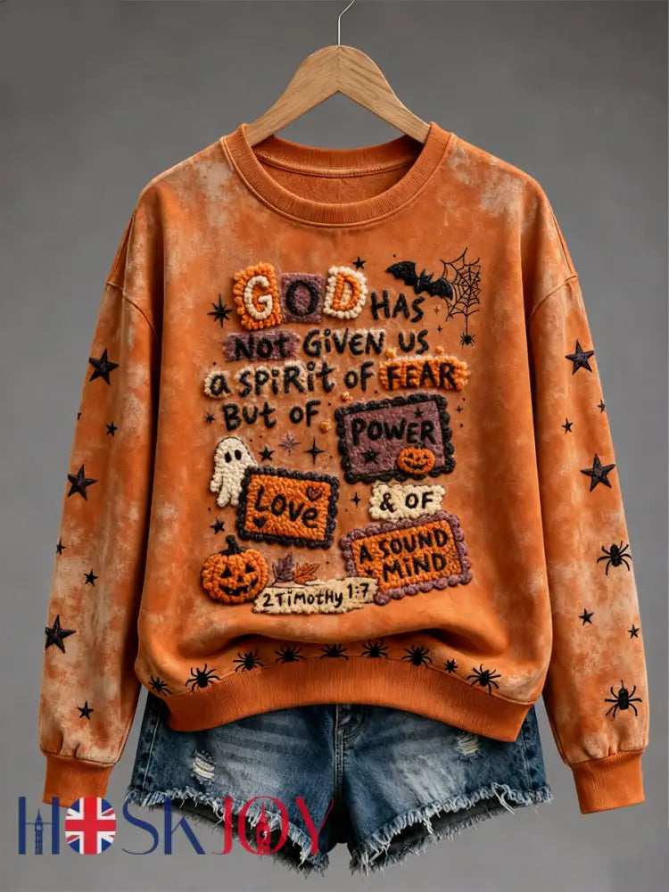 Women’s Halloween 2 Timothy 1:7 Regular Sweatshirt - Orange / S