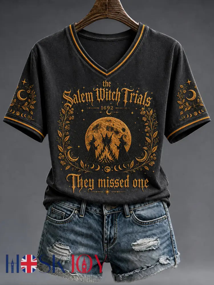 Women’s Halloween Salem Witch Trials Short Sleeve T-shirt - As picture / S