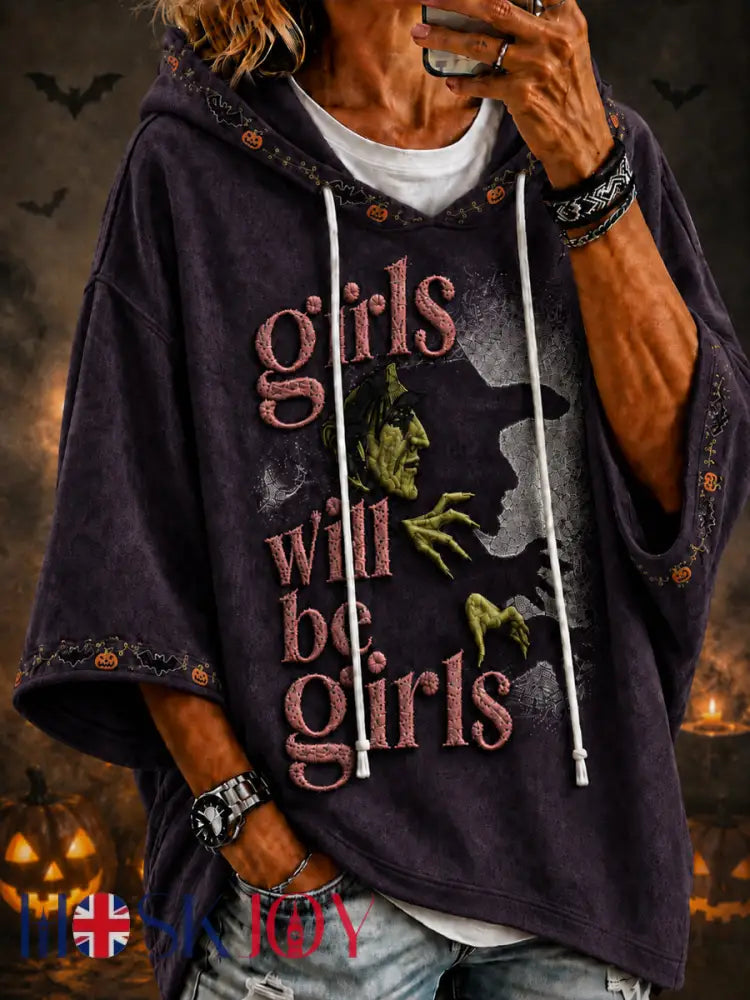 Women’s Halloween WITCH Hoodie - Deep Purple / S