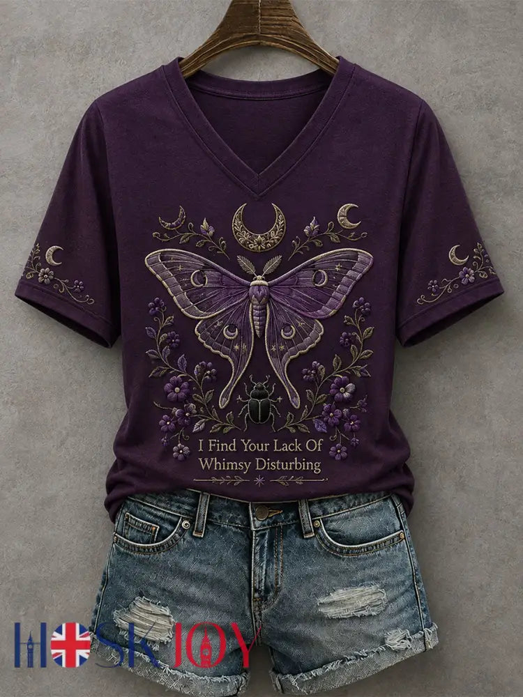 Women’s I Find Your Lack Of Whimsy Disturbing T-shirt - Purple / S