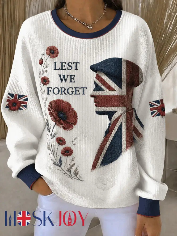 Women’s Lest We Forget Printed Sweatshirt - White / S