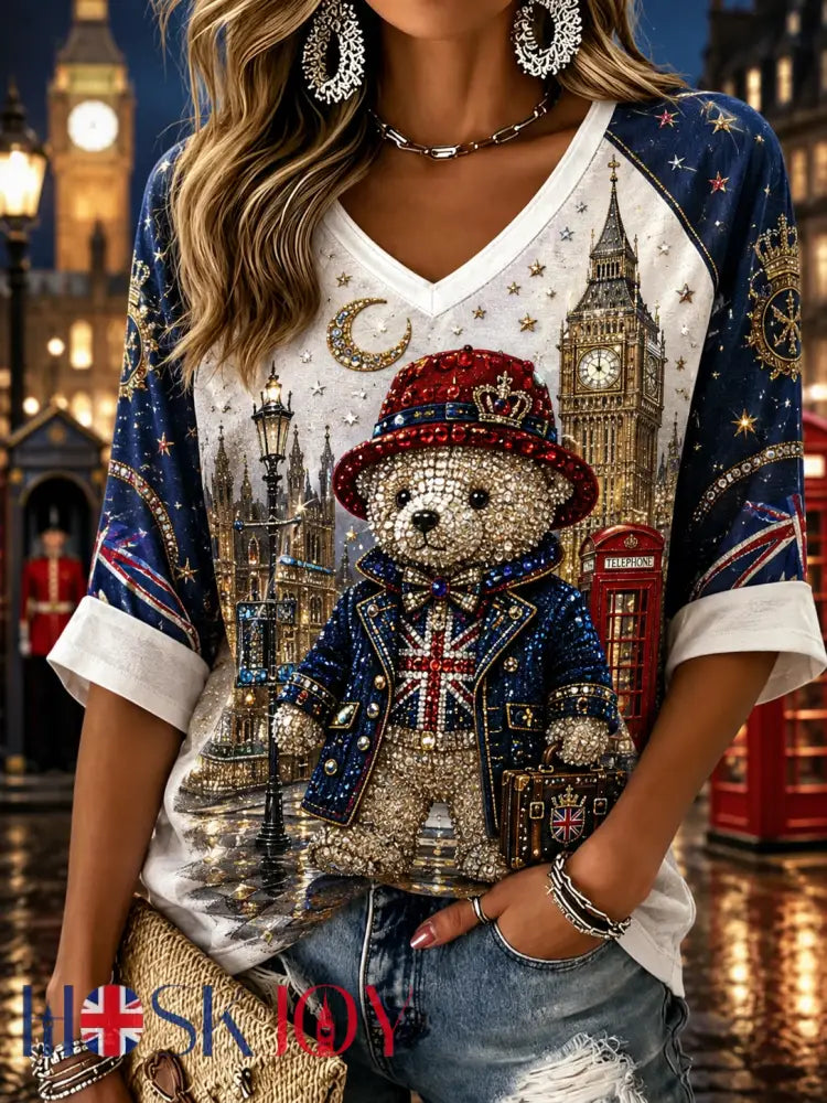 Women’s Paddington Bear Linen Short-Sleeved T-Shirt - A / S