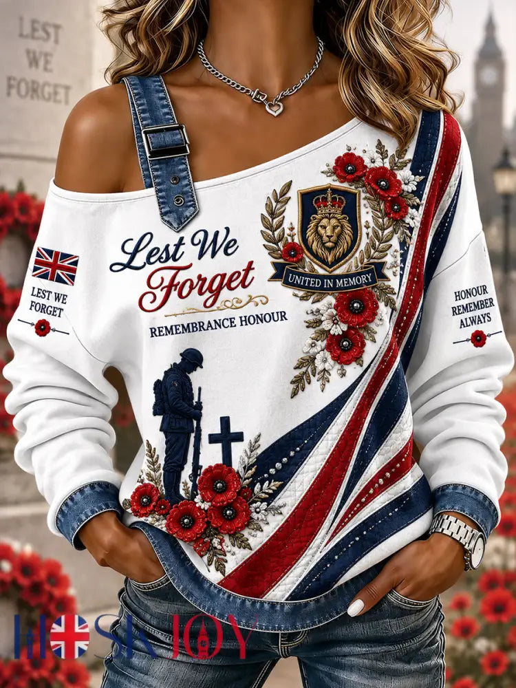 Women’s Long-Sleeve Sweatshirt With Remembrance Day Print And Strap Detail - A / S