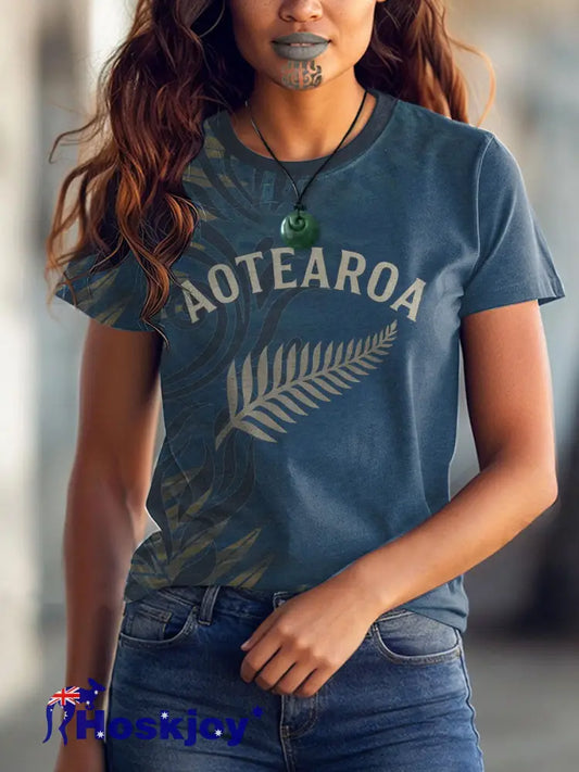 Women’s Maori Art NZ Printed T-shirt - As picture / S