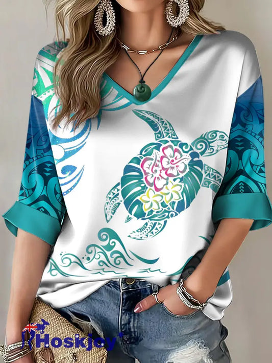 Women’s Maori Art NZ Printed T-shirt White / S