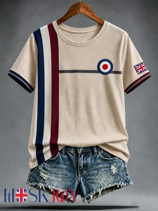 Women’s Mods Culture UK Music Lover Business Style Printed short-sleeved T-shirt - As picture / S