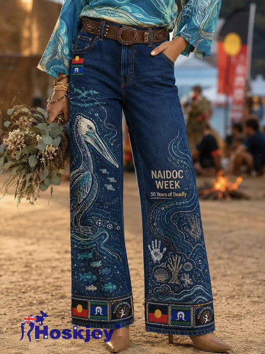 Women’s Naidoc Week Art Print Flared Trousers - A / S