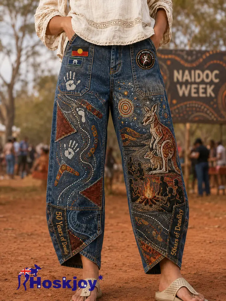 Women’s Naidoc Week Art Print Flared Trousers - A / S
