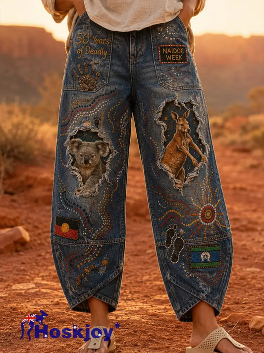 Women’s Naidoc Week Art Print Flared Trousers - A / S